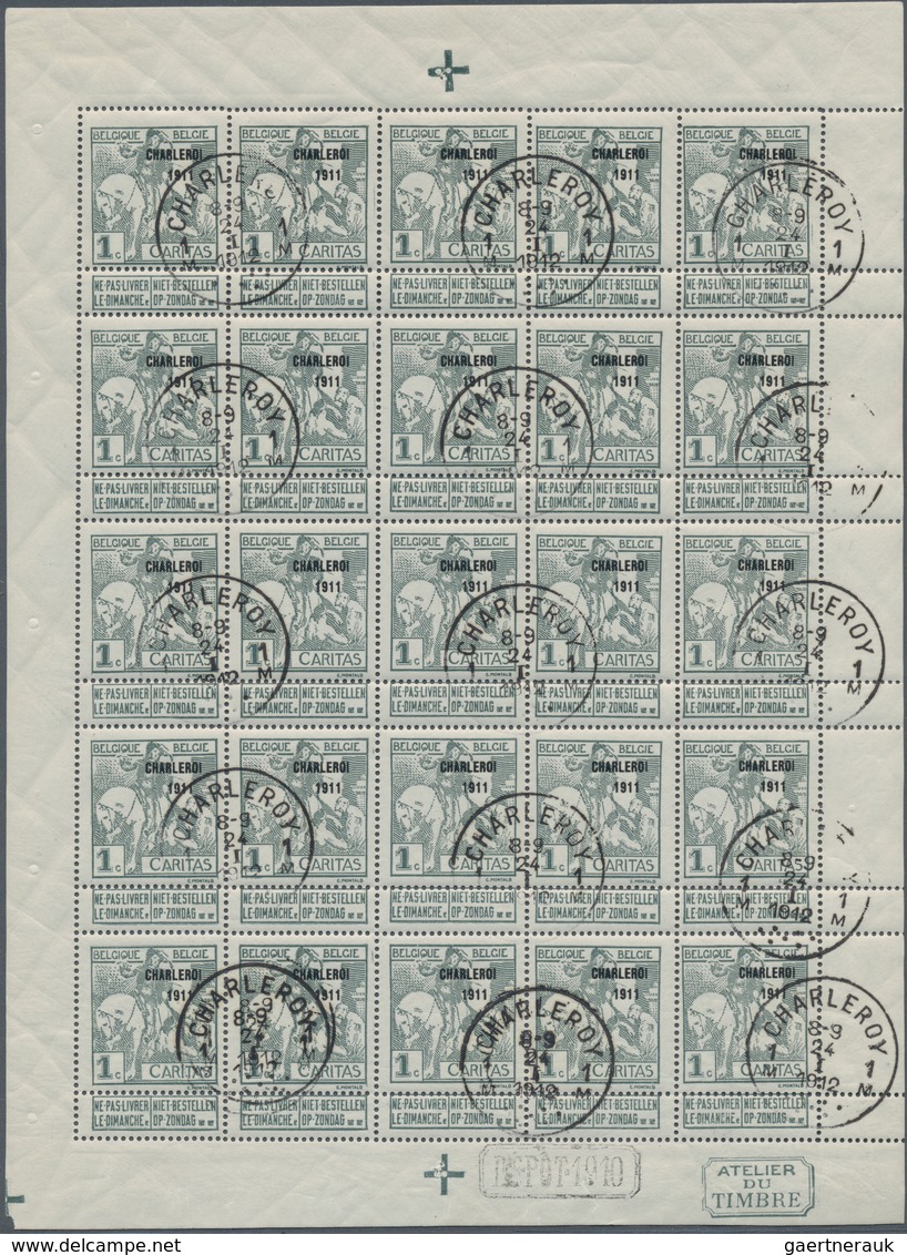 Belgien: 1910/1911, Caritas Issue (type Montald And Lemaire) Without Opt. And With Opts. ‚1911‘ And - Sammlungen