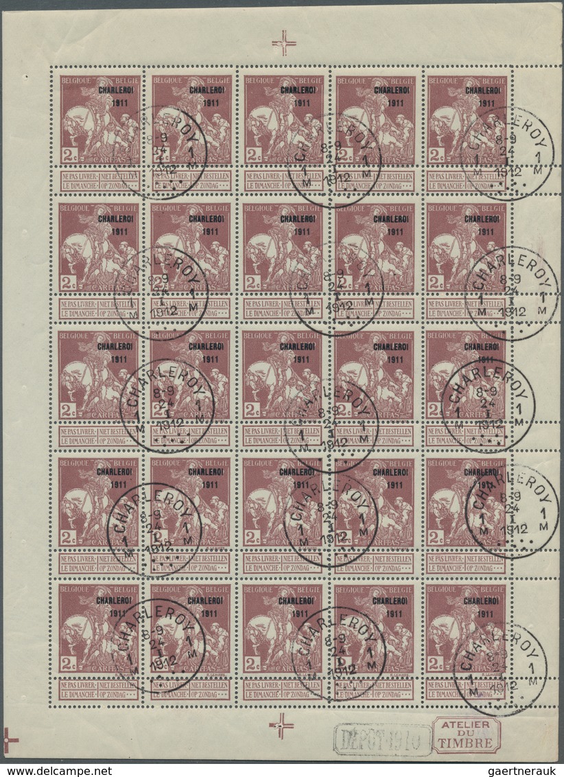 Belgien: 1910/1911, Caritas Issue (type Montald And Lemaire) Without Opt. And With Opts. ‚1911‘ And - Colecciones