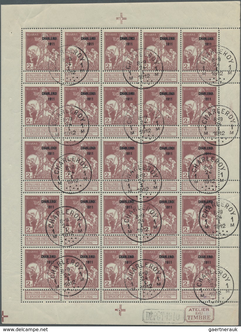Belgien: 1910/1911, Caritas Issue (type Montald And Lemaire) Without Opt. And With Opts. ‚1911‘ And - Verzamelingen