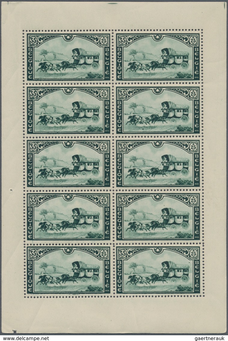 Belgien: 1935, Salon International Du Timbre Complete Set Of Three Showing An Old Five-horse Postal - Sammlungen