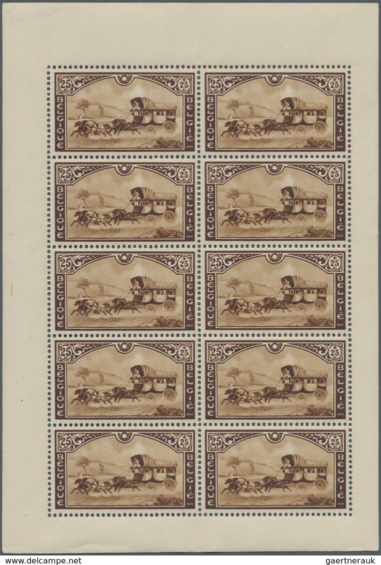 Belgien: 1935, Salon International Du Timbre Complete Set Of Three Showing An Old Five-horse Postal - Sammlungen