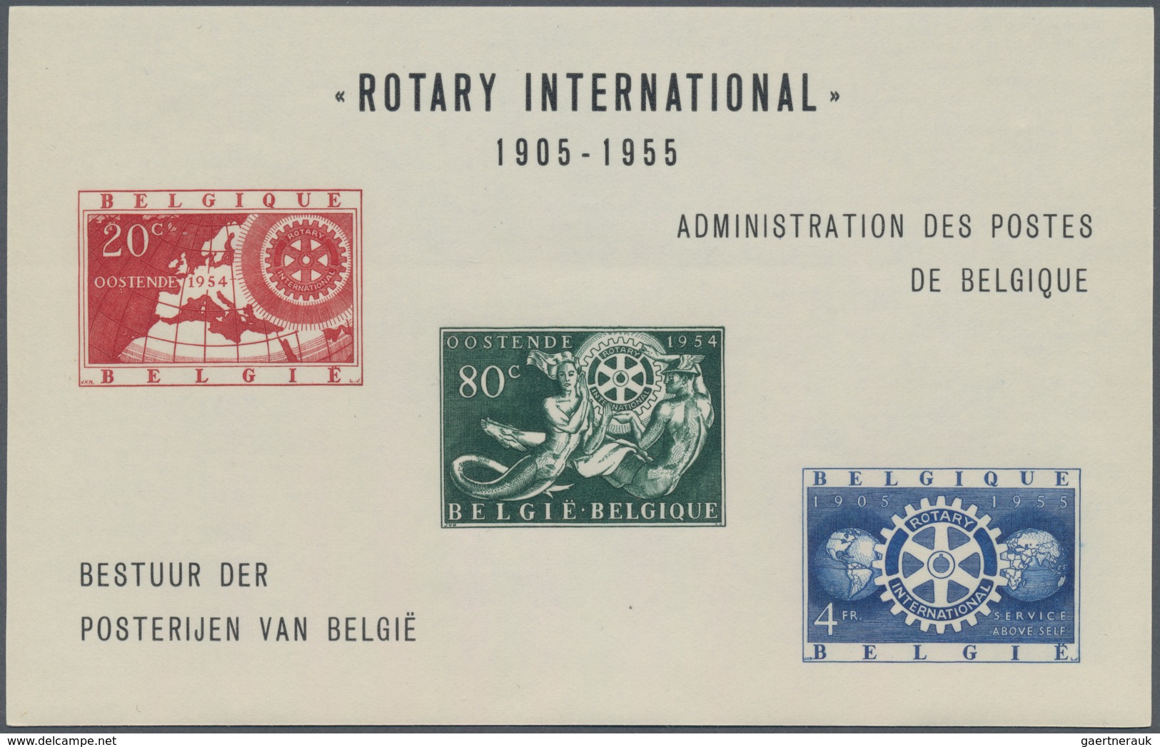 Belgien: 1954, 50 Years Rotary International In A Lot With 40 Special Miniature Sheets With The Impe - Collections