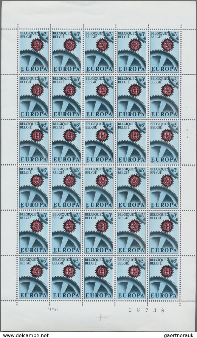 Belgien: 1957/1992 (/ca.), Stock Of The Europa Issues In A Box, Plenty Of MNH Sets Mostly Per Year I - Colecciones