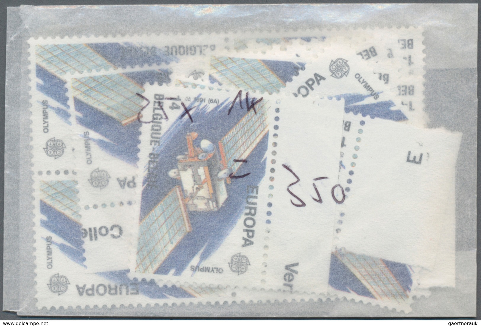 Belgien: 1966/1991 (ca.), Stock Of The Europa Issues In Glasines MNH. Face Value 214.087,- BFF. - Collections