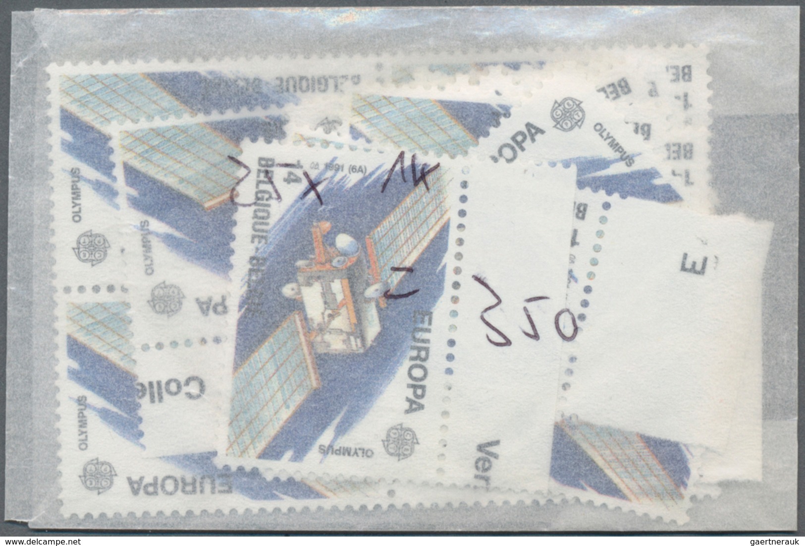 Belgien: 1966/1991 (ca.), Stock Of The Europa Issues In Glasines MNH. Face Value 214.087,- BFF. - Colecciones