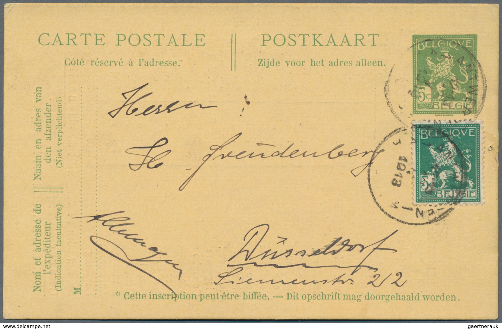 Belgien - Ganzsachen: 1888/1985 13 preprinted postal stationery cards and one preprinted postal stat