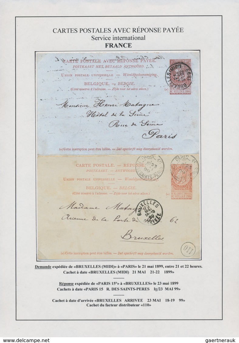 Belgien - Ganzsachen: 1897/1923, 42 Stationery Card Including Double Cards Mounted On Exhibition Pag - Other & Unclassified