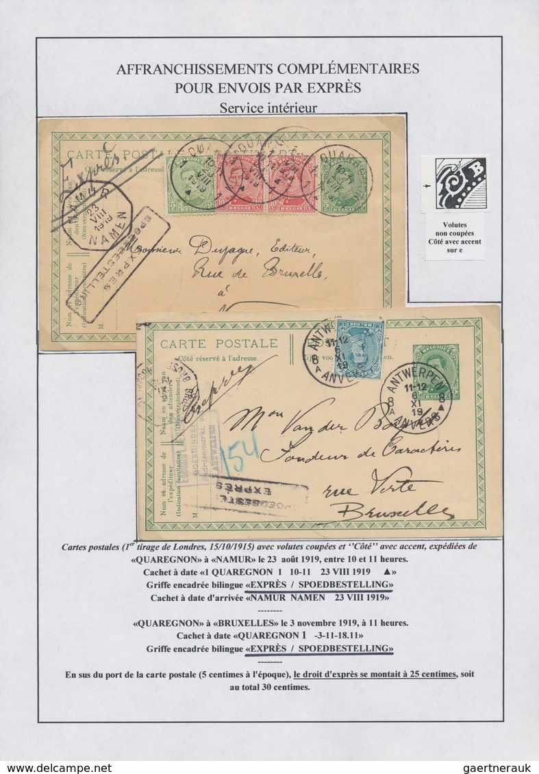 Belgien - Ganzsachen: 1897/1923, 42 Stationery Card Including Double Cards Mounted On Exhibition Pag - Other & Unclassified