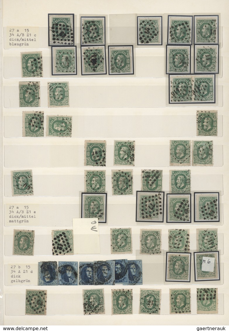 Belgien - Stempel: 1849/1870 (ca.), Comprehensive Collection/accumulation Of Apprx. 900 Stamps From - Other & Unclassified