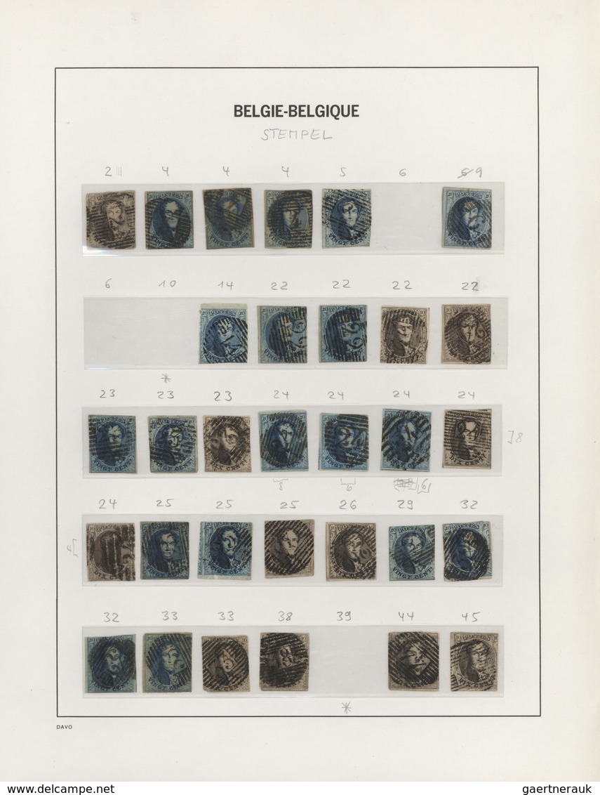 Belgien - Stempel: 1849/1870 (ca.), Comprehensive Collection/accumulation Of Apprx. 900 Stamps From - Andere & Zonder Classificatie