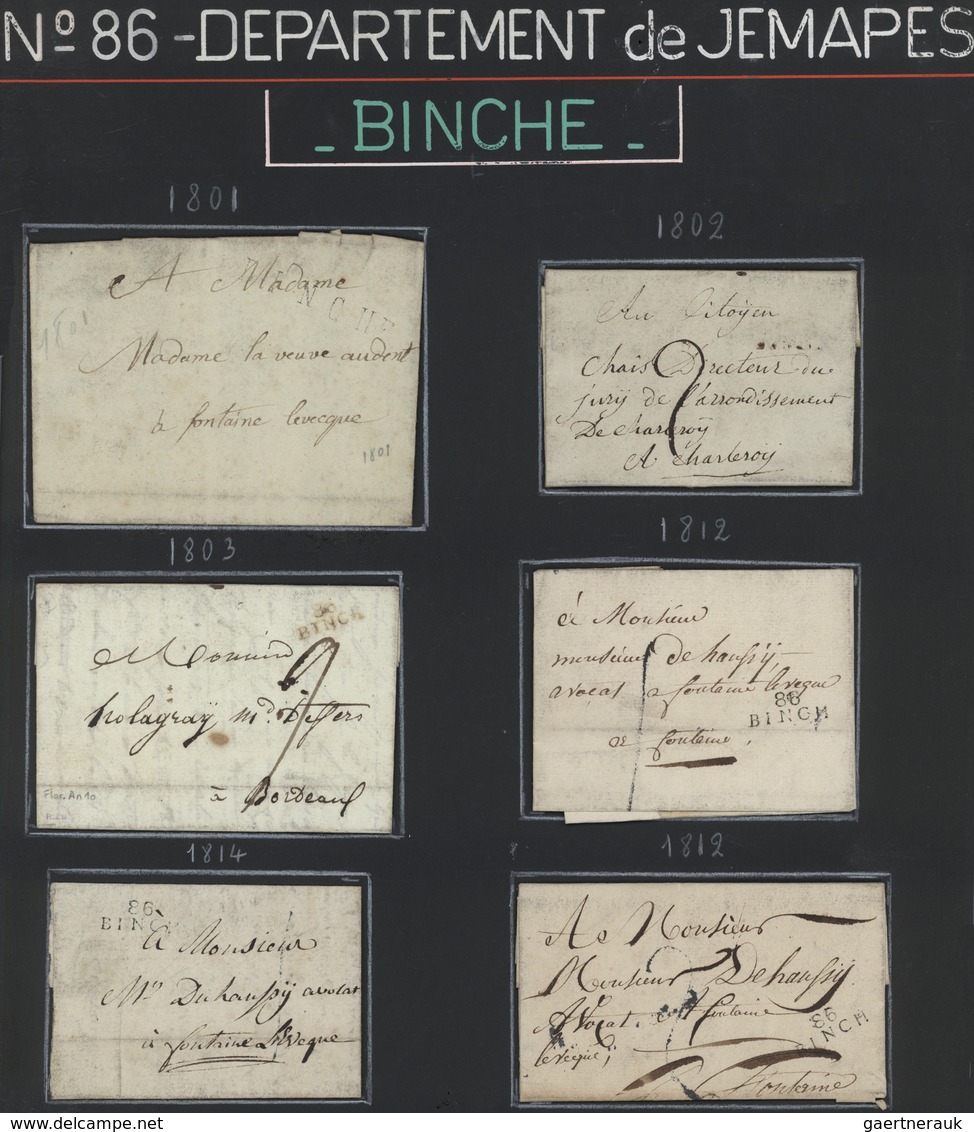 Belgien - Stempel: BINCHE, 1801/1850 Ca., Specialized And Very Detailed Collection Comprising The Pr - Other & Unclassified