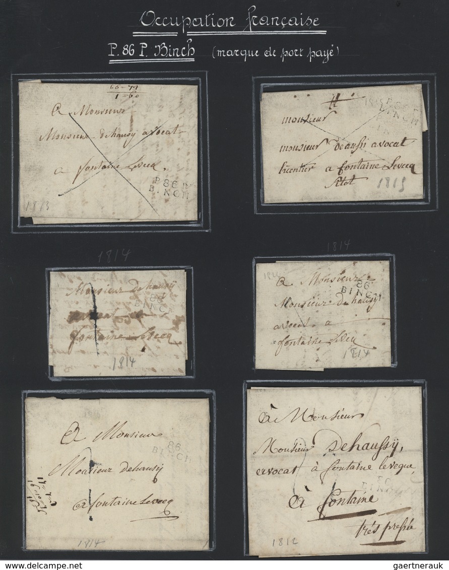 Belgien - Stempel: BINCHE, 1801/1850 Ca., Specialized And Very Detailed Collection Comprising The Pr - Sonstige & Ohne Zuordnung
