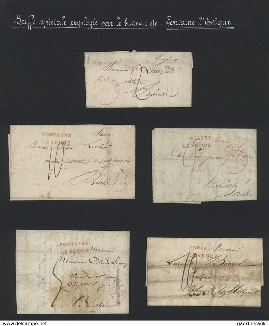 Belgien - Stempel: BINCHE, 1801/1850 Ca., Specialized And Very Detailed Collection Comprising The Pr - Autres & Non Classés