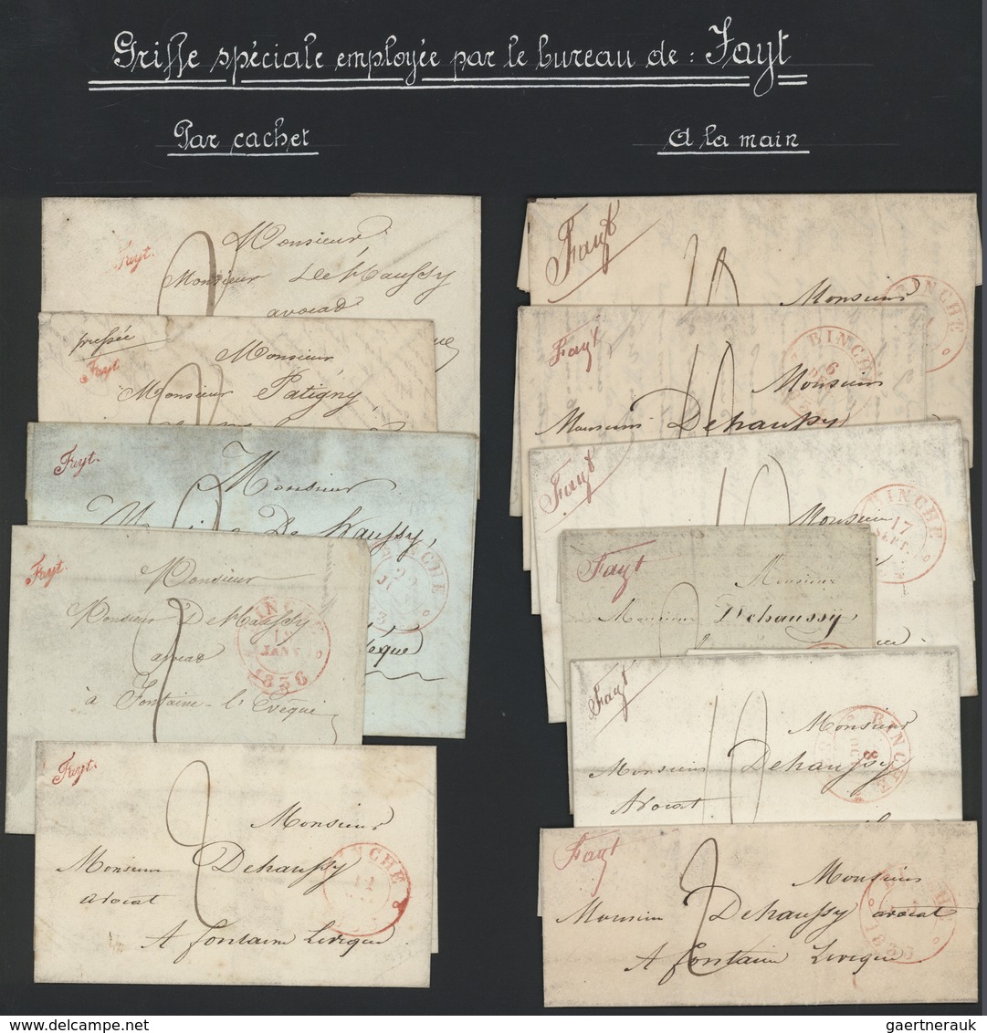 Belgien - Stempel: BINCHE, 1801/1850 Ca., Specialized And Very Detailed Collection Comprising The Pr - Autres & Non Classés