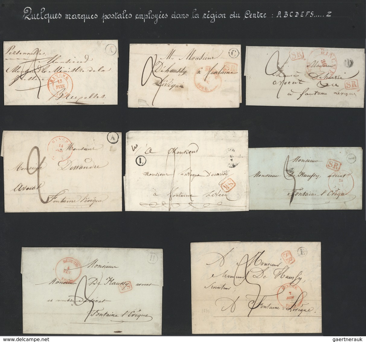 Belgien - Stempel: BINCHE, 1801/1850 ca., specialized and very detailed collection comprising the pr