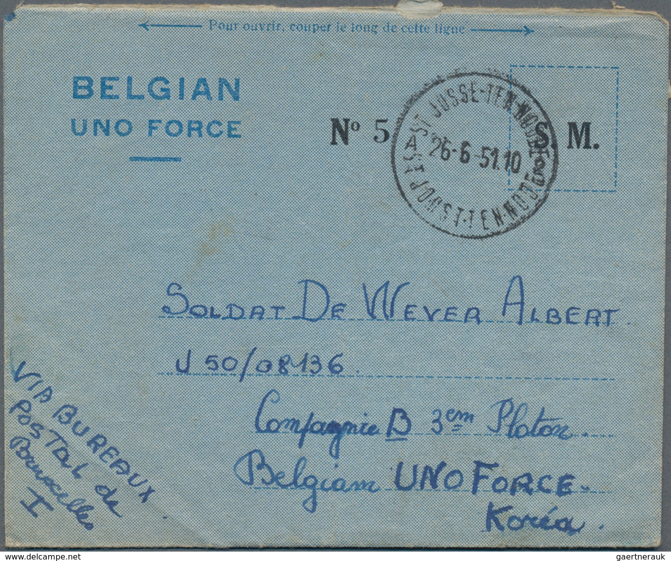 Belgien - Besonderheiten: 151/1952, 32 Mostly Preprinted Folded Letters From Belgium To Soldiers Of - Autres & Non Classés