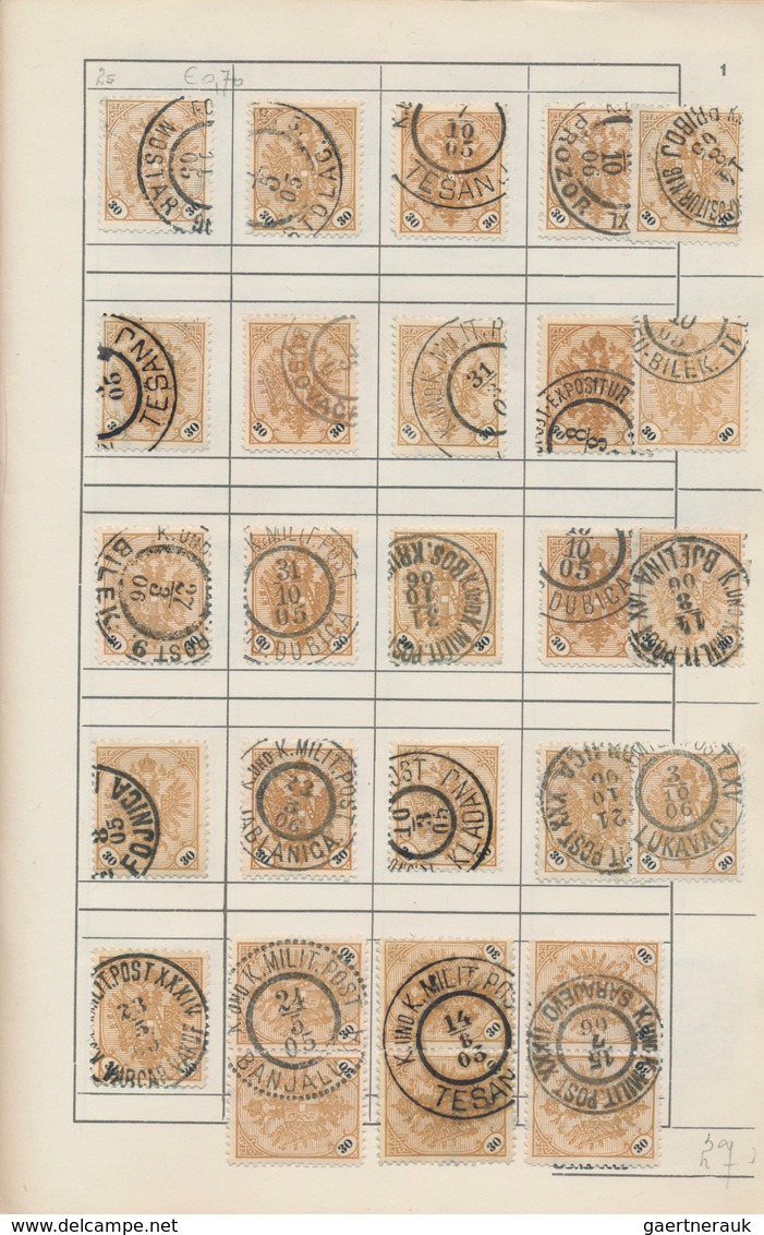 Bosnien Und Herzegowina: 1879/1918, Used And Mint Acumulation/collection Of Apprx. 2280 Stamps, Neat - Bosnien-Herzegowina