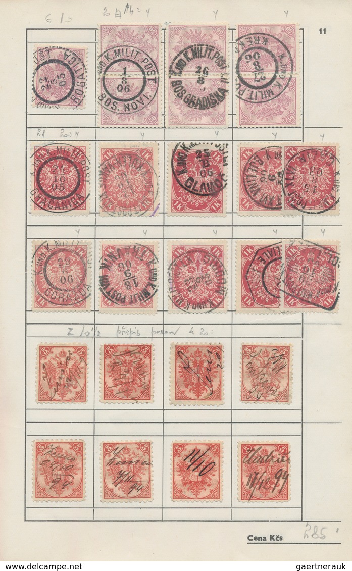 Bosnien Und Herzegowina: 1879/1918, Used And Mint Acumulation/collection Of Apprx. 2280 Stamps, Neat - Bosnia And Herzegovina