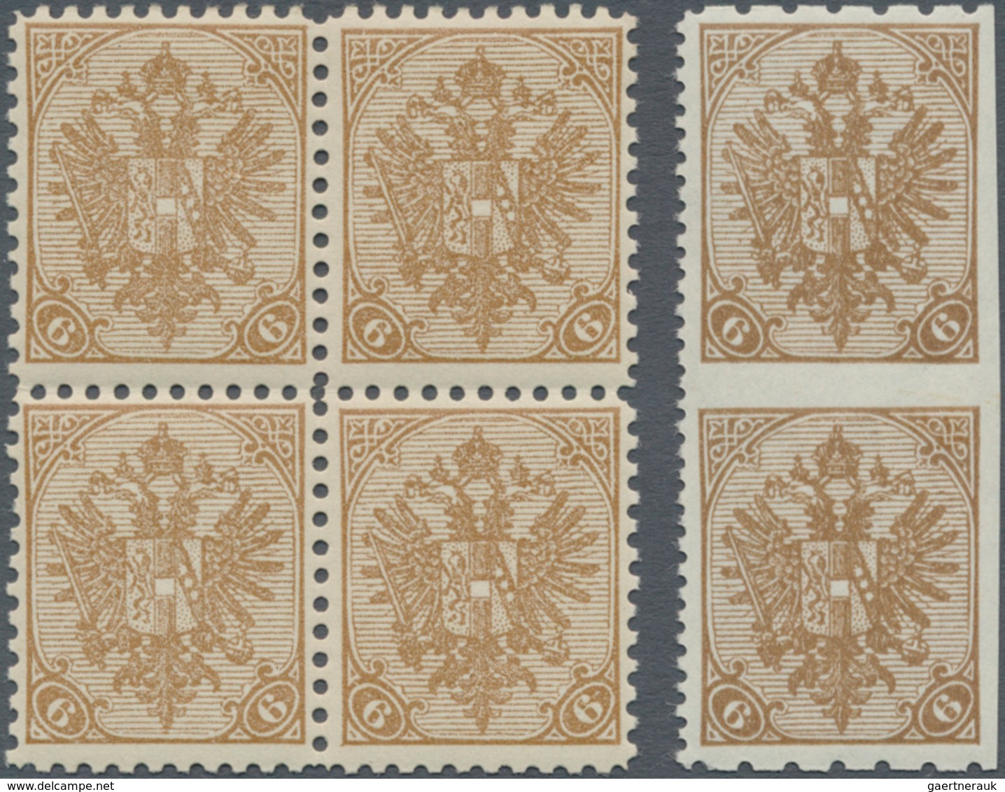 Bosnien Und Herzegowina: 1900, Definitives "Double Eagle", 6h. Brown, Specialised Assortment Of 18 S - Bosnia And Herzegovina