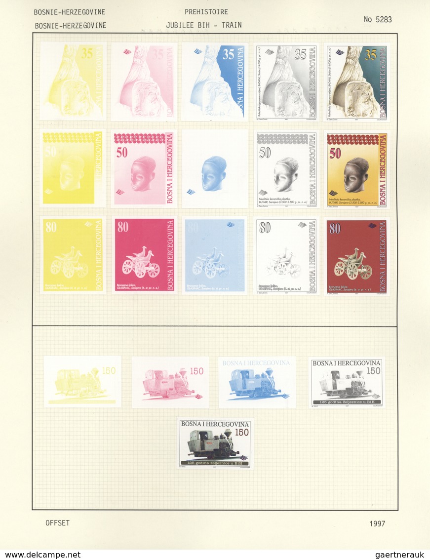 Bosnien Und Herzegowina: 1995-2001, Official Collection Of Prepress And Colour Proofs Of The Courvoi - Bosnia And Herzegovina