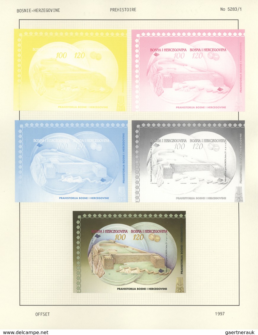 Bosnien und Herzegowina: 1995-2001, official collection of prepress and colour proofs of the Courvoi