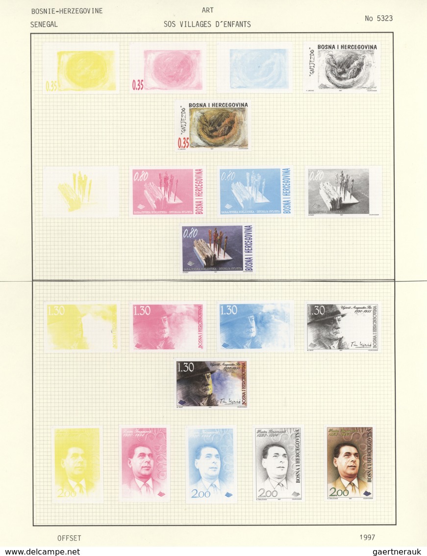 Bosnien und Herzegowina: 1995-2001, official collection of prepress and colour proofs of the Courvoi