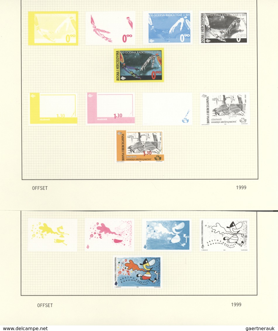 Bosnien und Herzegowina: 1995-2001, official collection of prepress and colour proofs of the Courvoi