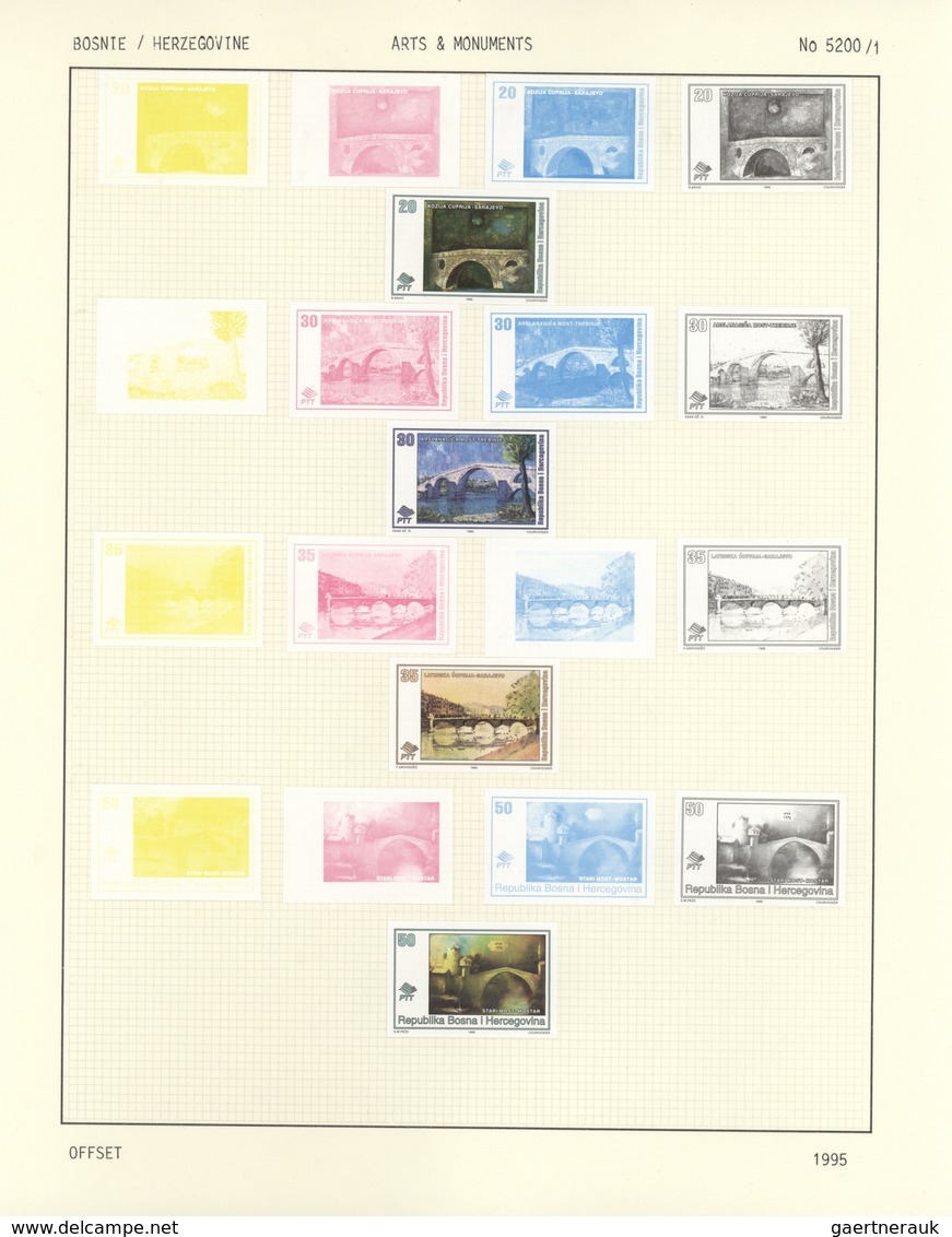 Bosnien und Herzegowina: 1995-2001, official collection of prepress and colour proofs of the Courvoi