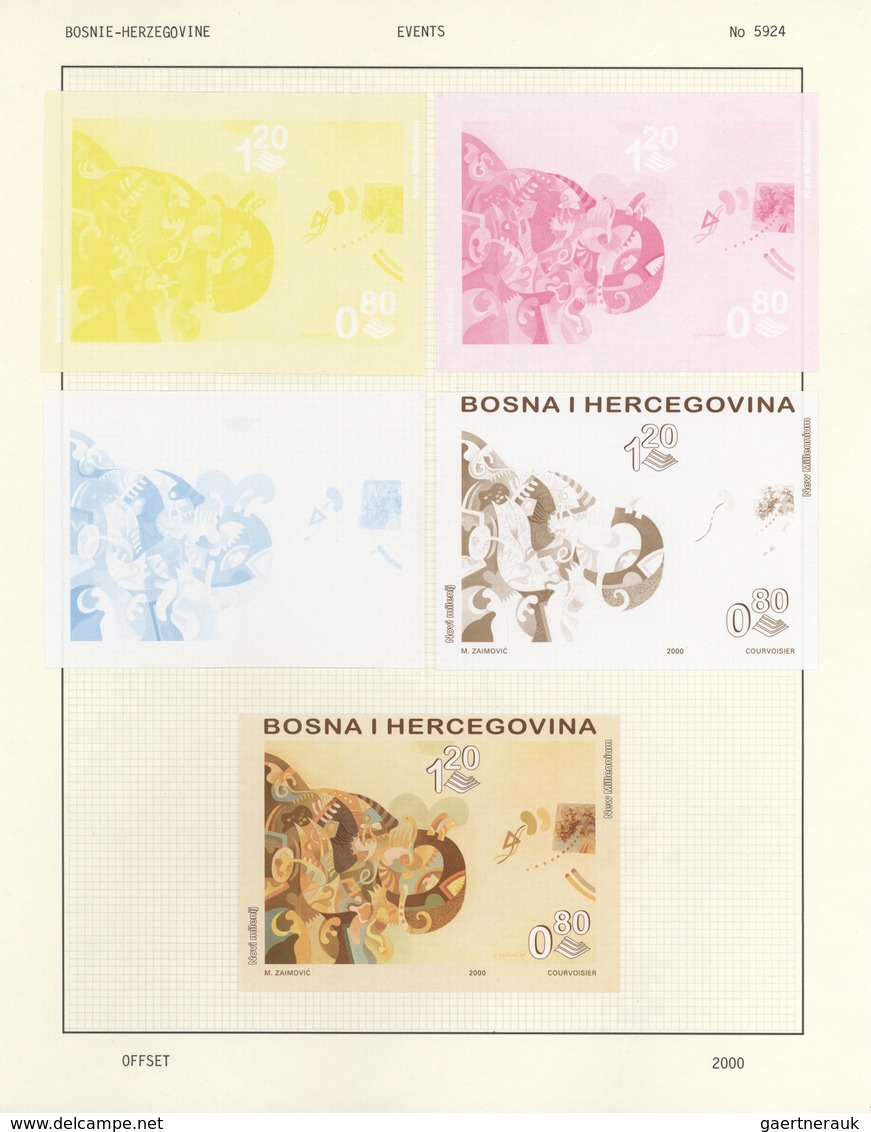 Bosnien und Herzegowina: 1995-2001, official collection of prepress and colour proofs of the Courvoi