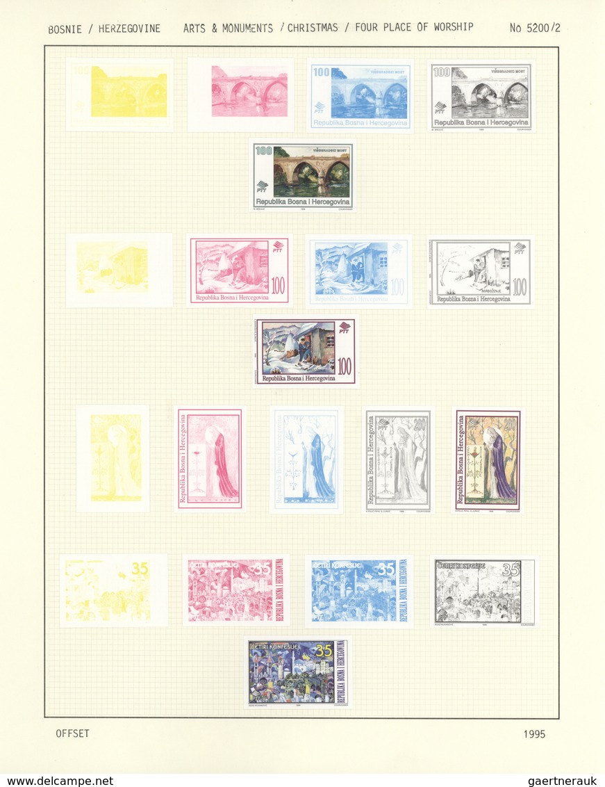 Bosnien und Herzegowina: 1995-2001, official collection of prepress and colour proofs of the Courvoi