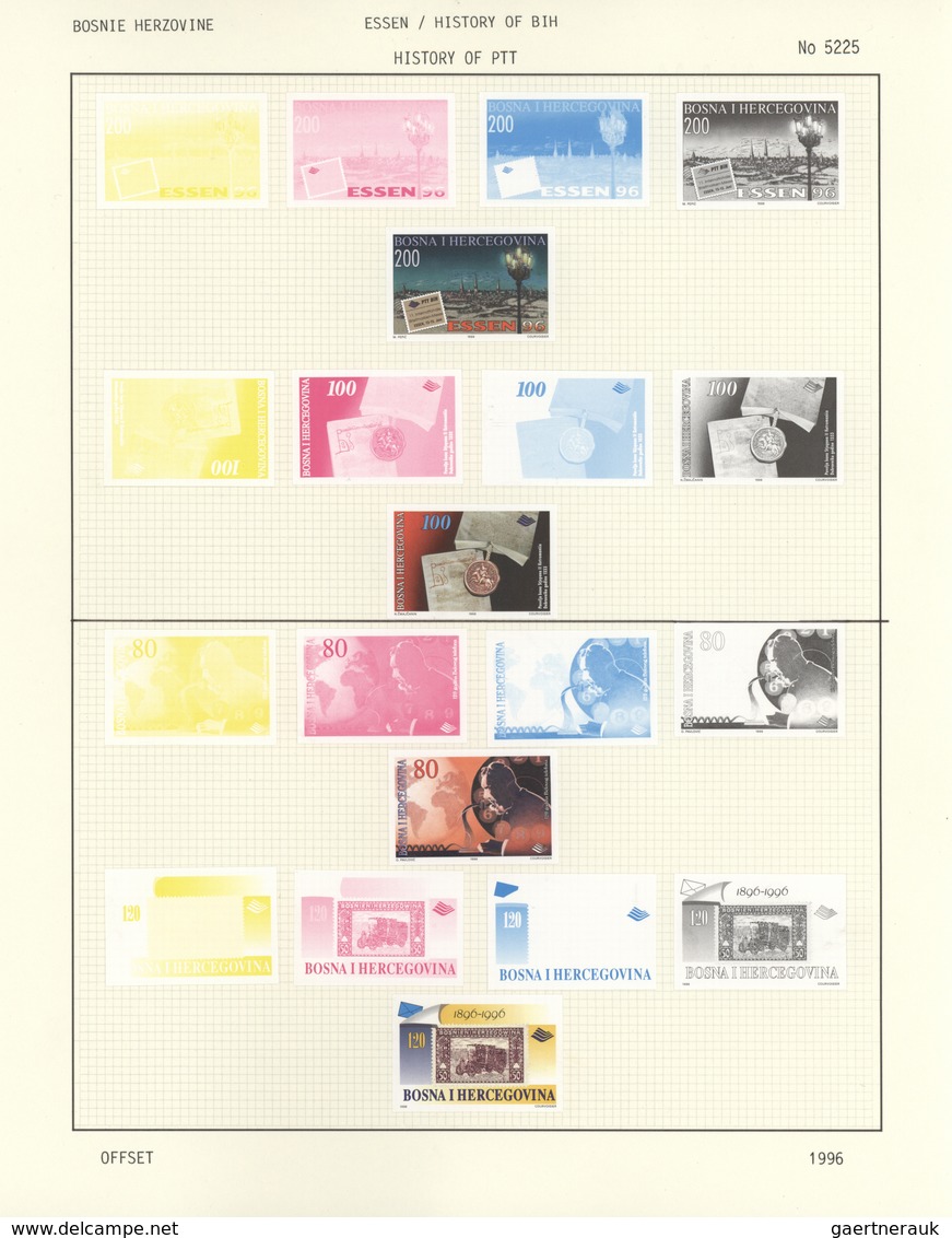 Bosnien und Herzegowina: 1995-2001, official collection of prepress and colour proofs of the Courvoi