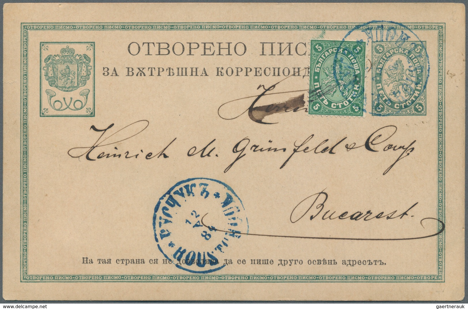 Bulgarien: 1862/1945, Collection Of 33 Entires Incl. 1879 1fr. Black/red On Reverse Of Cover From So - Lettres & Documents