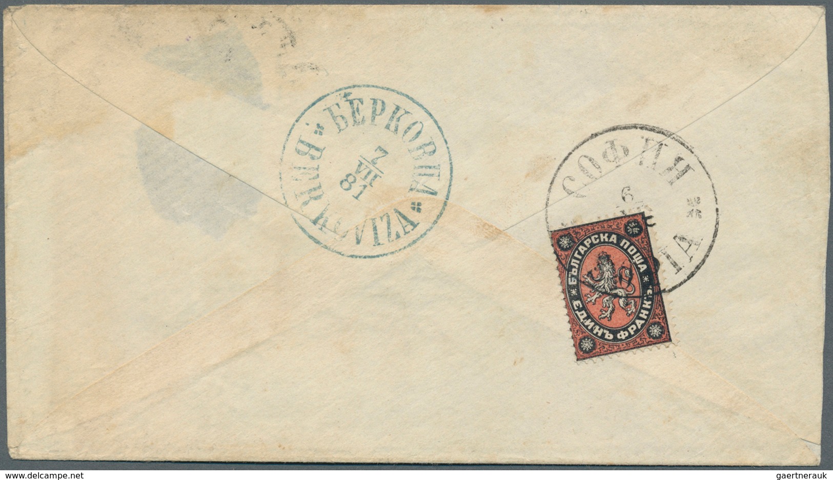 Bulgarien: 1862/1945, Collection Of 33 Entires Incl. 1879 1fr. Black/red On Reverse Of Cover From So - Lettres & Documents