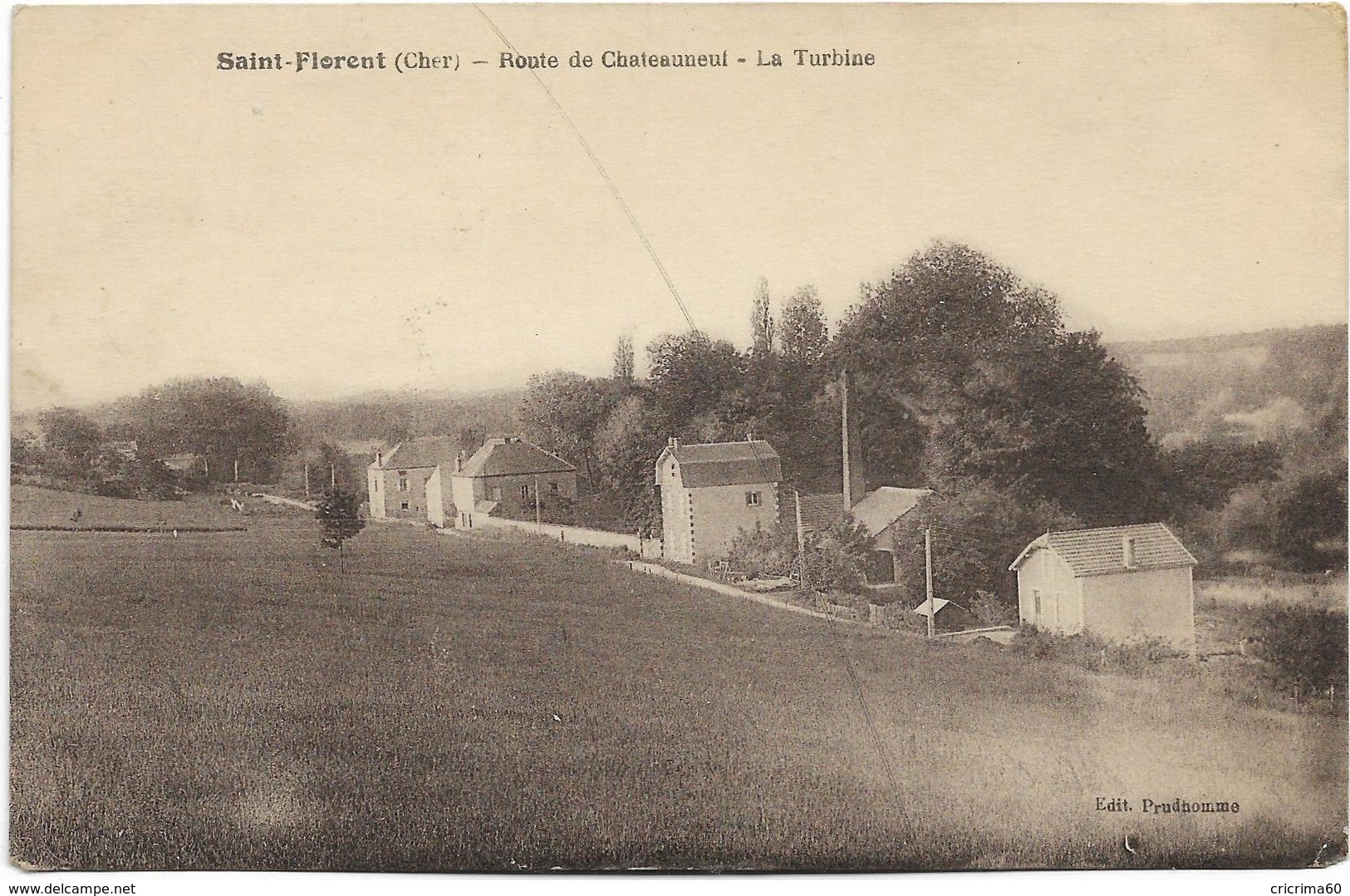 18 - SAINT-FLORENT (Cher) - Route De Chateauneuf - La Turbine. CPA Ayant Circulé. - Saint-Florent-sur-Cher