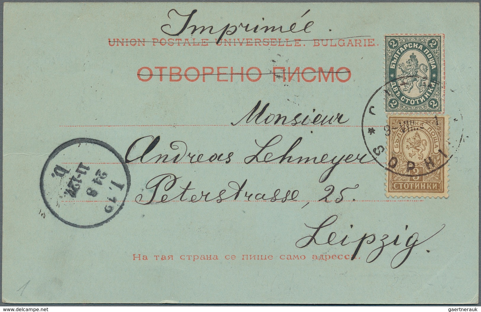 Bulgarien: 1890/1898, Lion Issues, Lot Of 24 Covers/cards/stationeries, Mainly Sent To Foreign Desti - Covers & Documents