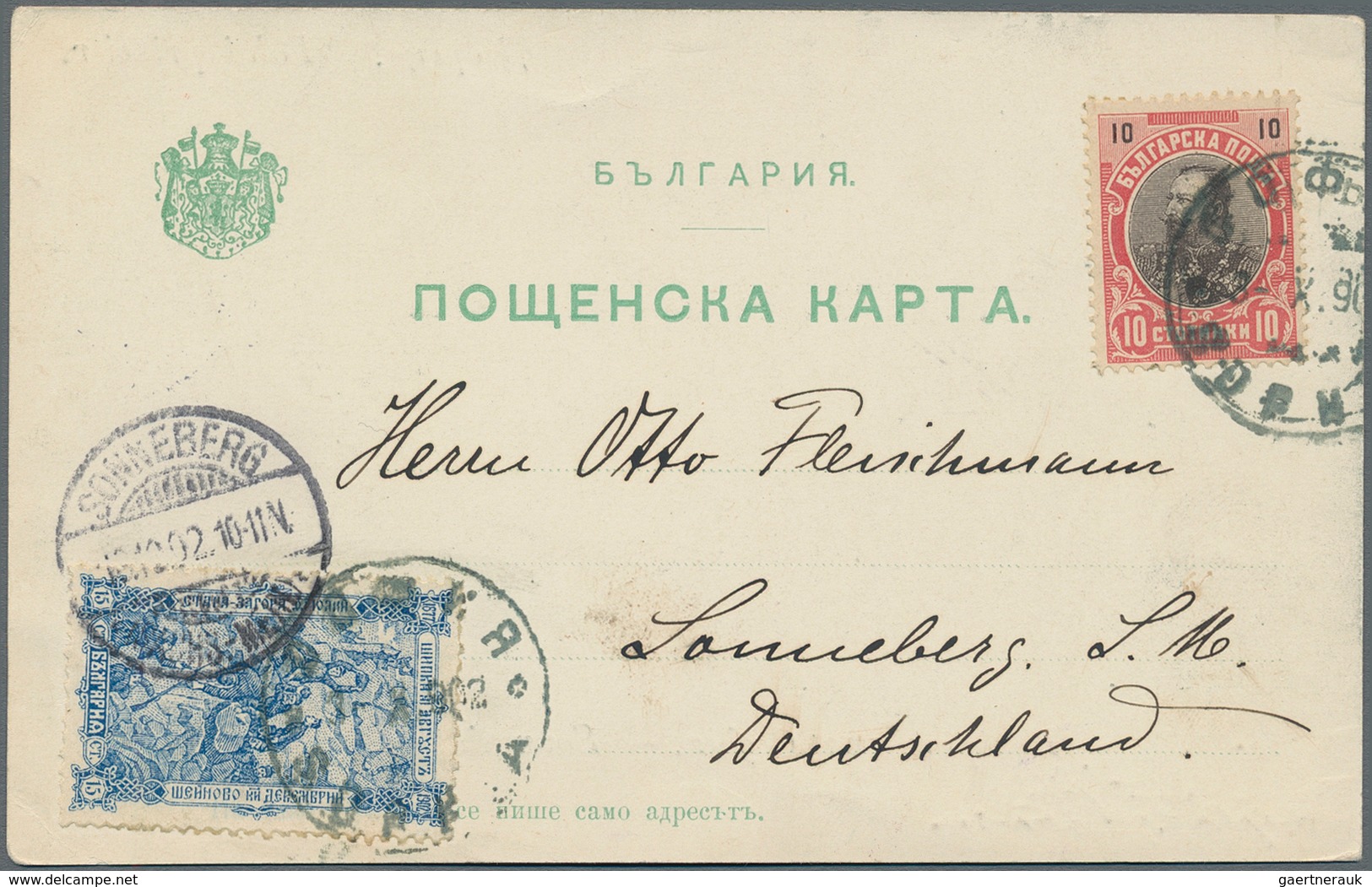 Bulgarien: 1901/1918, Assortment Of 29 (mainly Commercial) Covers/cards Bearing Mainly "Prince Ferdi - Lettres & Documents