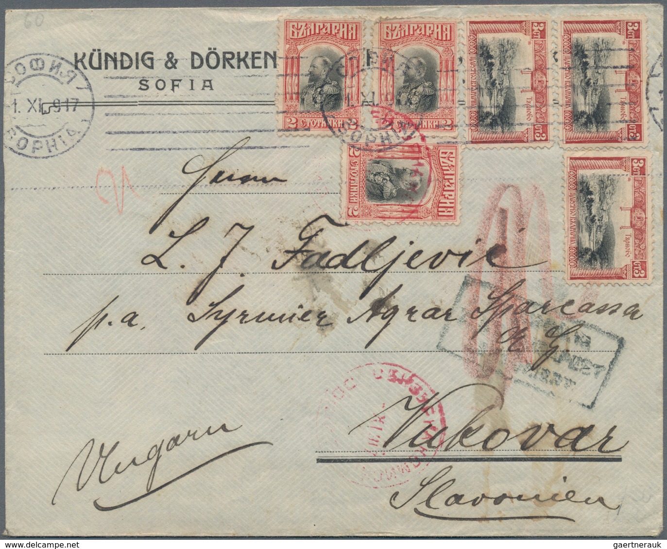 Bulgarien: 1908/1926, Assortment Of 17 Covers/cards, Comprising Interesting Frankings, Nice Combinat - Covers & Documents