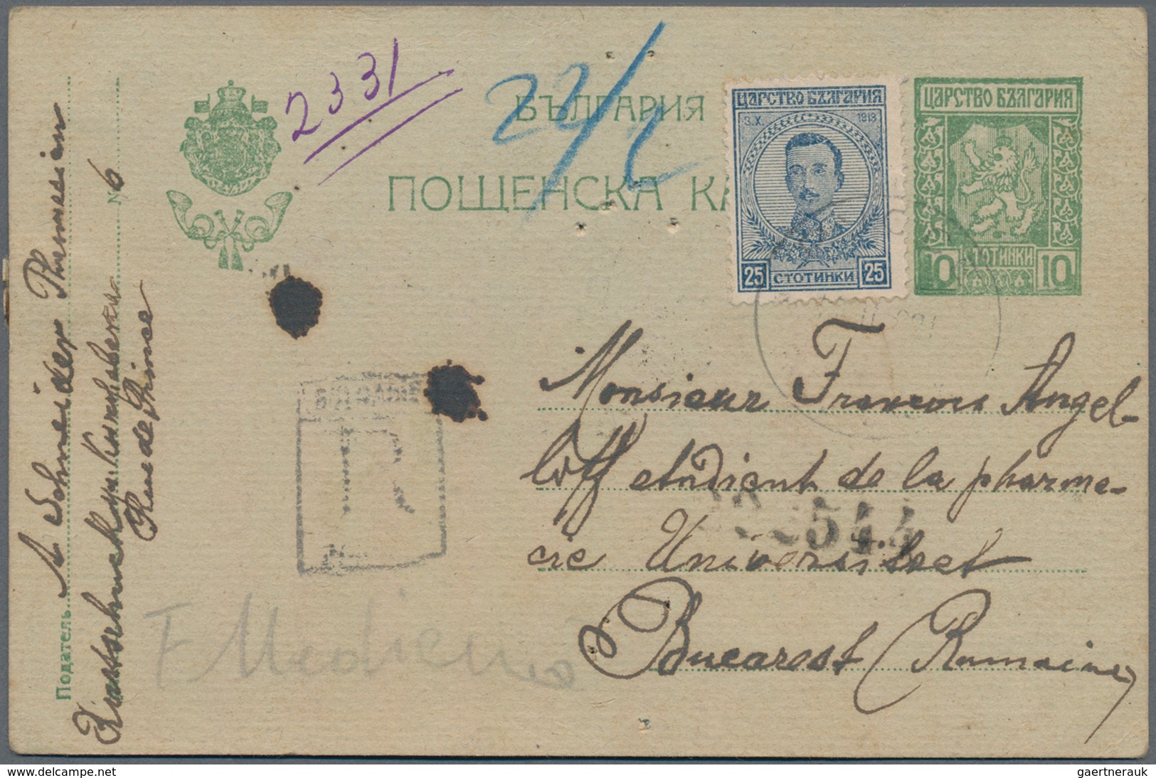 Bulgarien: 1912/1921, Assortment Of Apprx. 80 Covers/cards/used Stationeries, Showing A Nice Range O - Cartas & Documentos