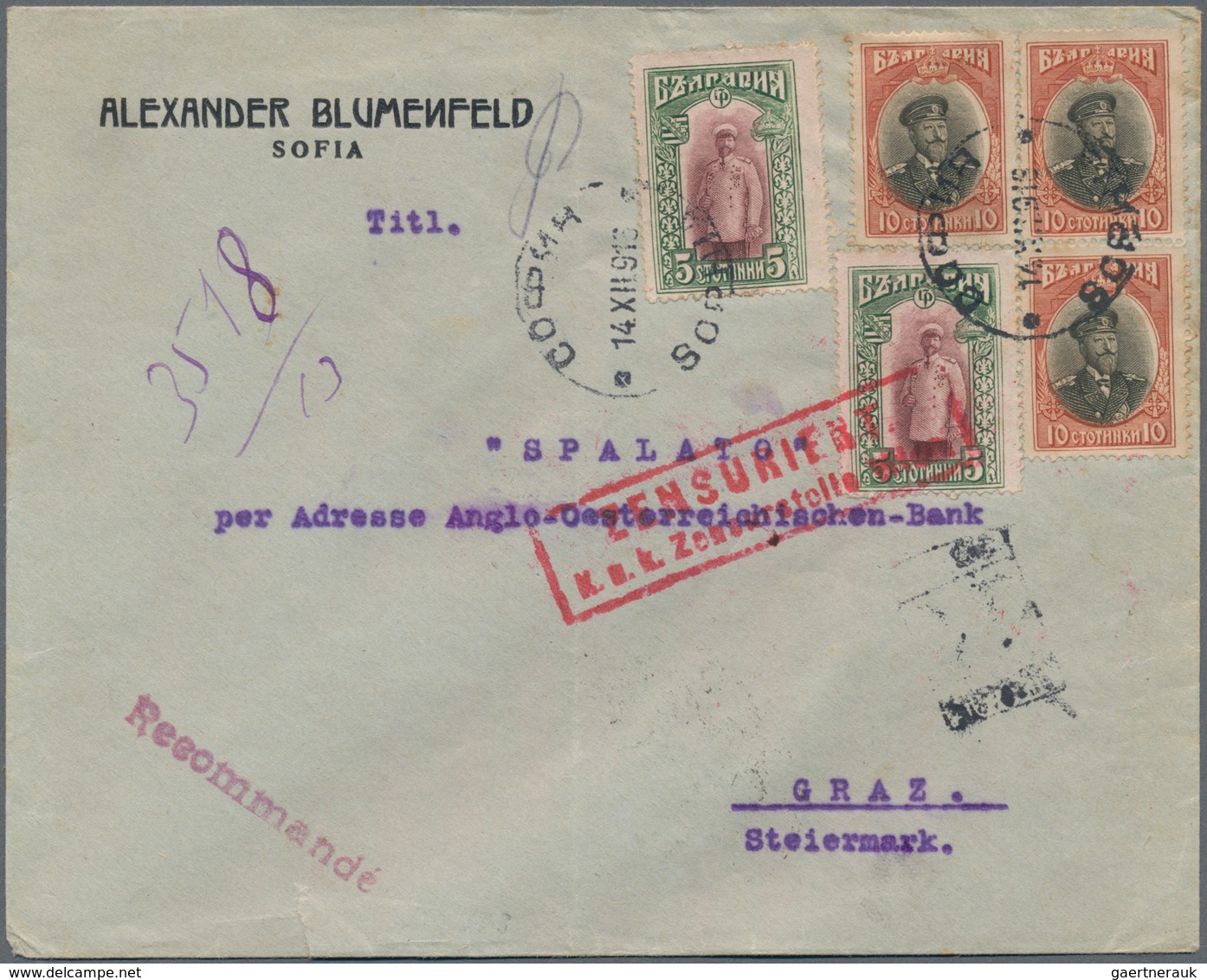 Bulgarien: 1912/1921, assortment of apprx. 80 covers/cards/used stationeries, showing a nice range o