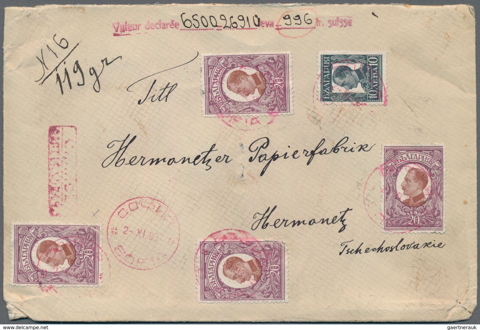 Bulgarien: 1933/1945, Holding Of Apprx. 160 Commercial Covers Bearing Definitive Frankings, Incl. Re - Covers & Documents