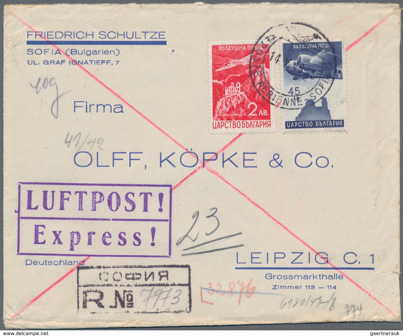 Bulgarien: 1938/1944, Assortment Of 56 Covers/cards, Comprising Philatelic Covers And Especially A N - Lettres & Documents