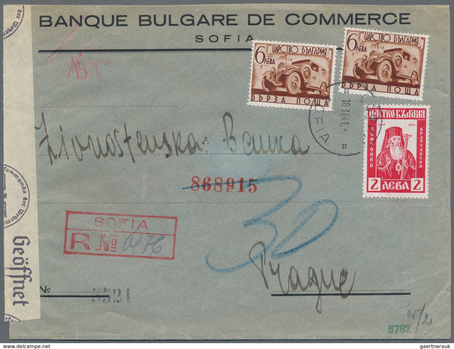 Bulgarien: 1938/1944, Assortment Of 56 Covers/cards, Comprising Philatelic Covers And Especially A N - Cartas & Documentos