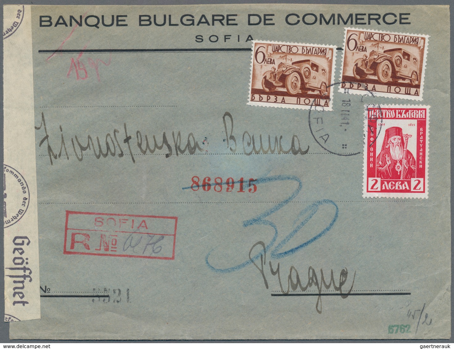 Bulgarien: 1938/1944, Assortment Of 56 Covers/cards, Comprising Philatelic Covers And Especially A N - Briefe U. Dokumente