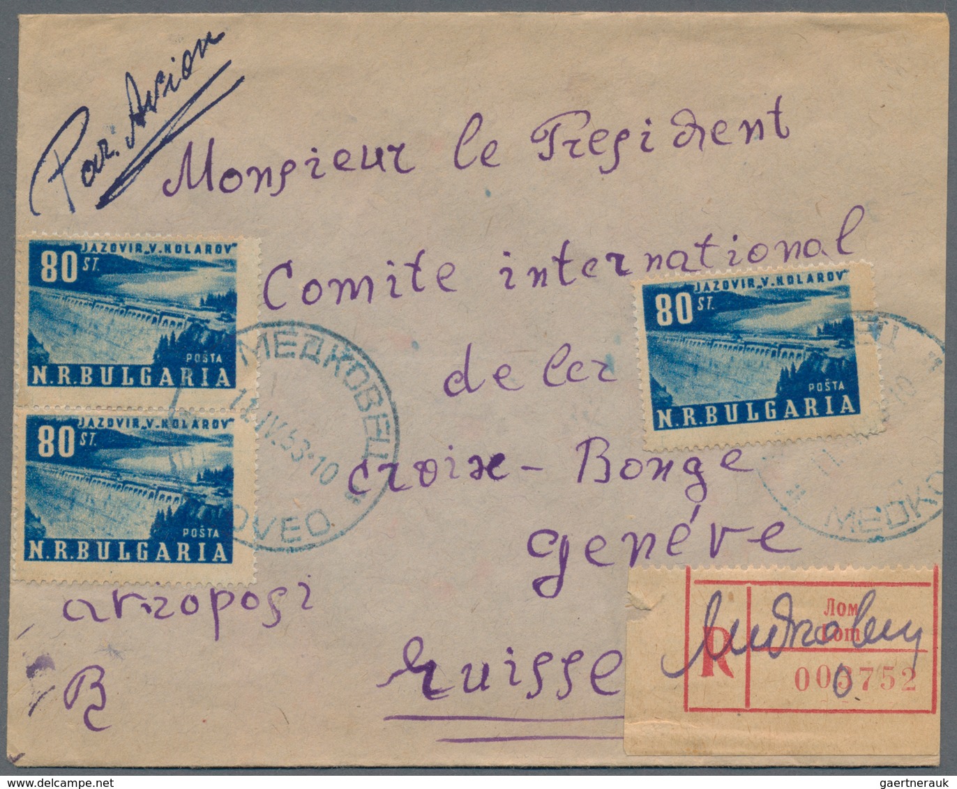 Bulgarien: 1953/1960, Holding Of Apprx. 227 Commercial Covers Bearing Commemoratives, Incl. Register - Cartas & Documentos