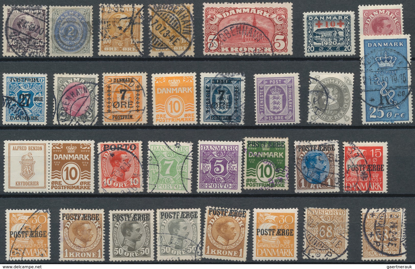 Dänemark: 1851/1930 (ca.), Used And Mint Assortment On Stockcards, Comprising A Nice Selection Of Cl - Briefe U. Dokumente