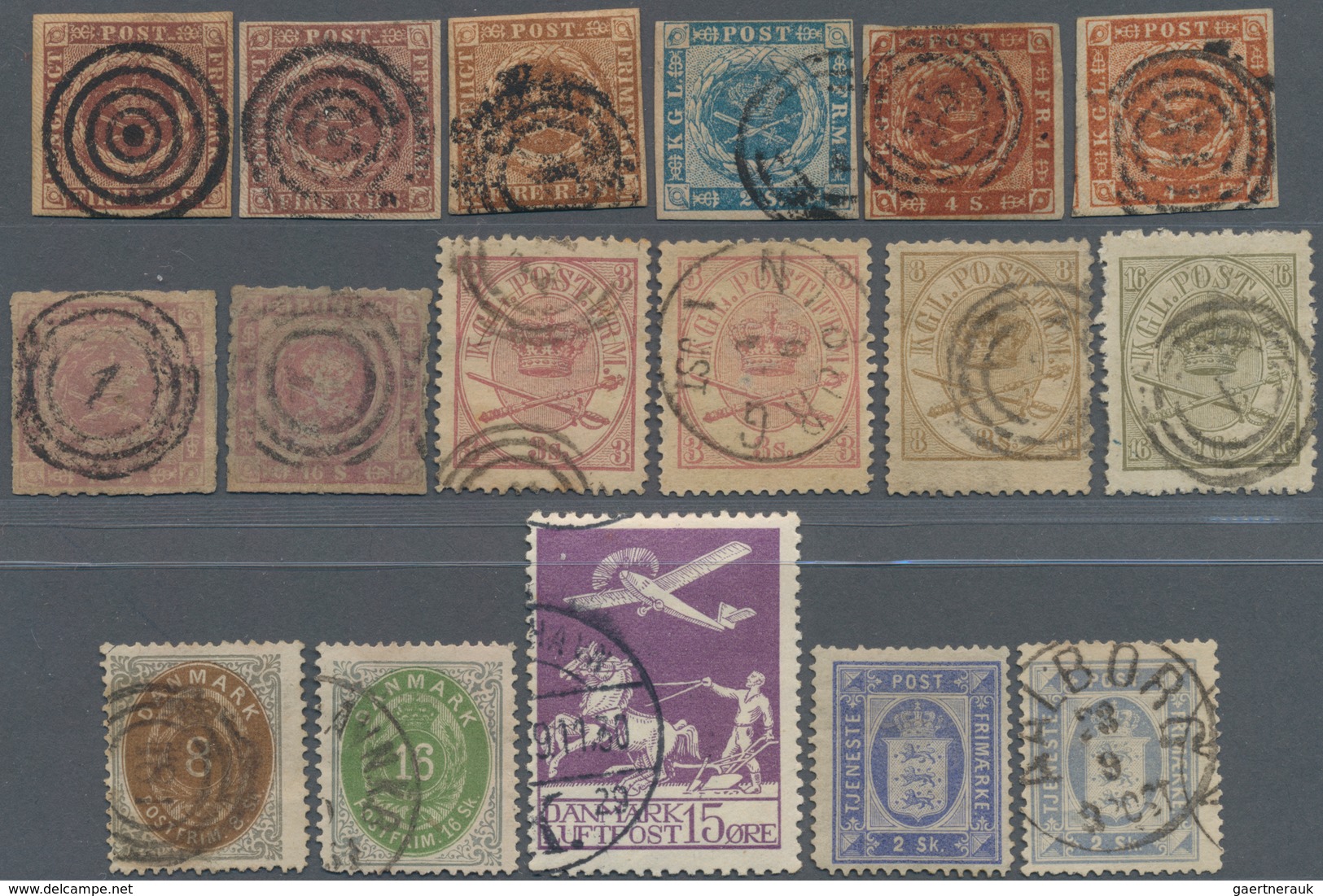 Dänemark: 1851/1956 (ca.), Duplicates On Nine Large Stockcards With Several Better Issues Specially - Brieven En Documenten