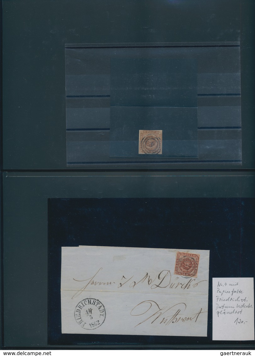 Dänemark: 1851-54 The 4 R.B.S. Brown: Collection Of 36 Stamps And 6 Covers From Various Printings By - Covers & Documents