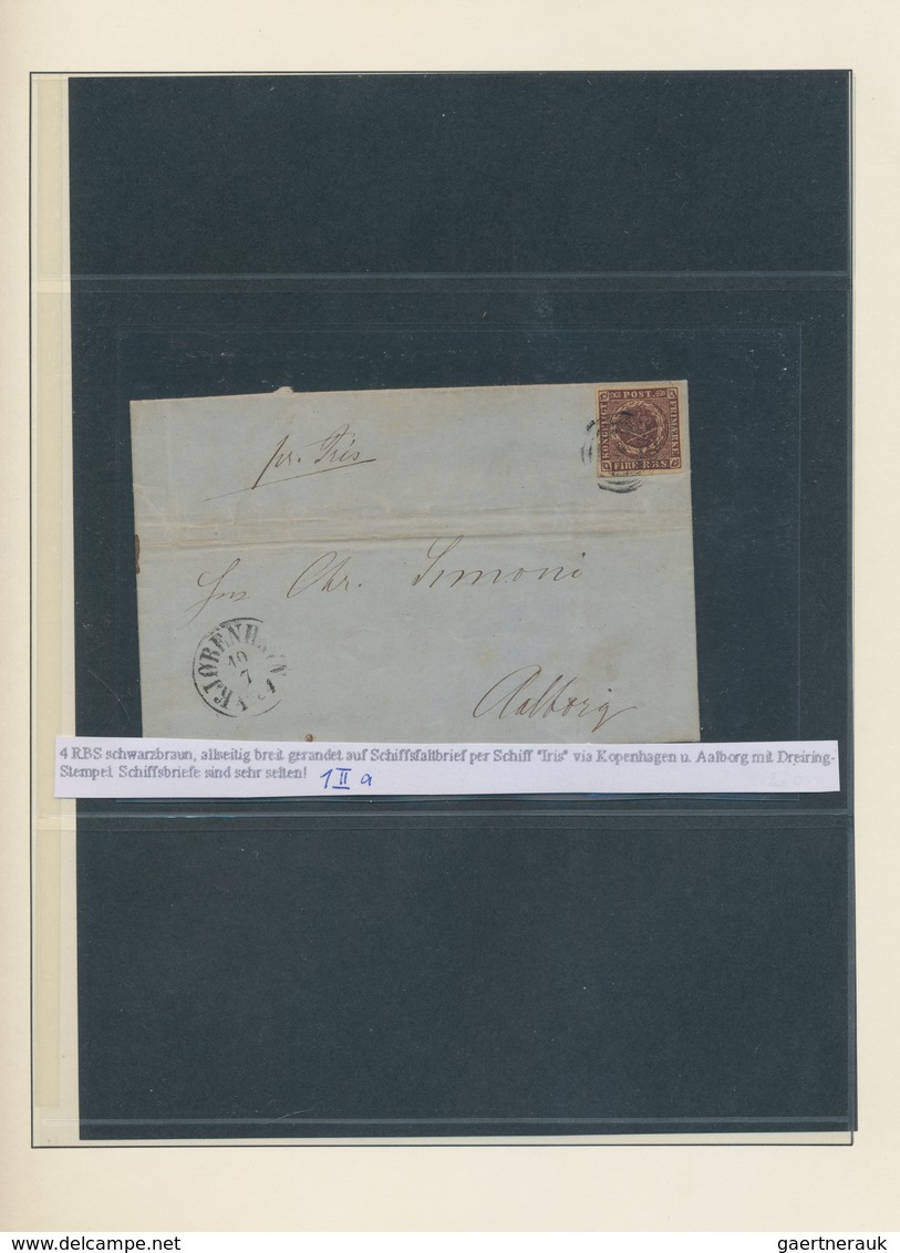 Dänemark: 1851-54 The 4 R.B.S. Brown: Collection Of 36 Stamps And 6 Covers From Various Printings By - Covers & Documents