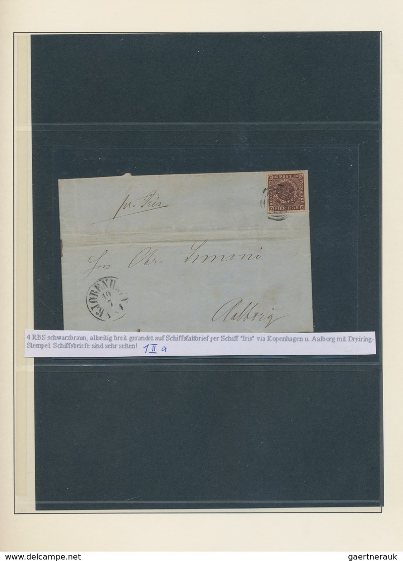 Dänemark: 1851-54 The 4 R.B.S. Brown: Collection Of 36 Stamps And 6 Covers From Various Printings By - Cartas & Documentos