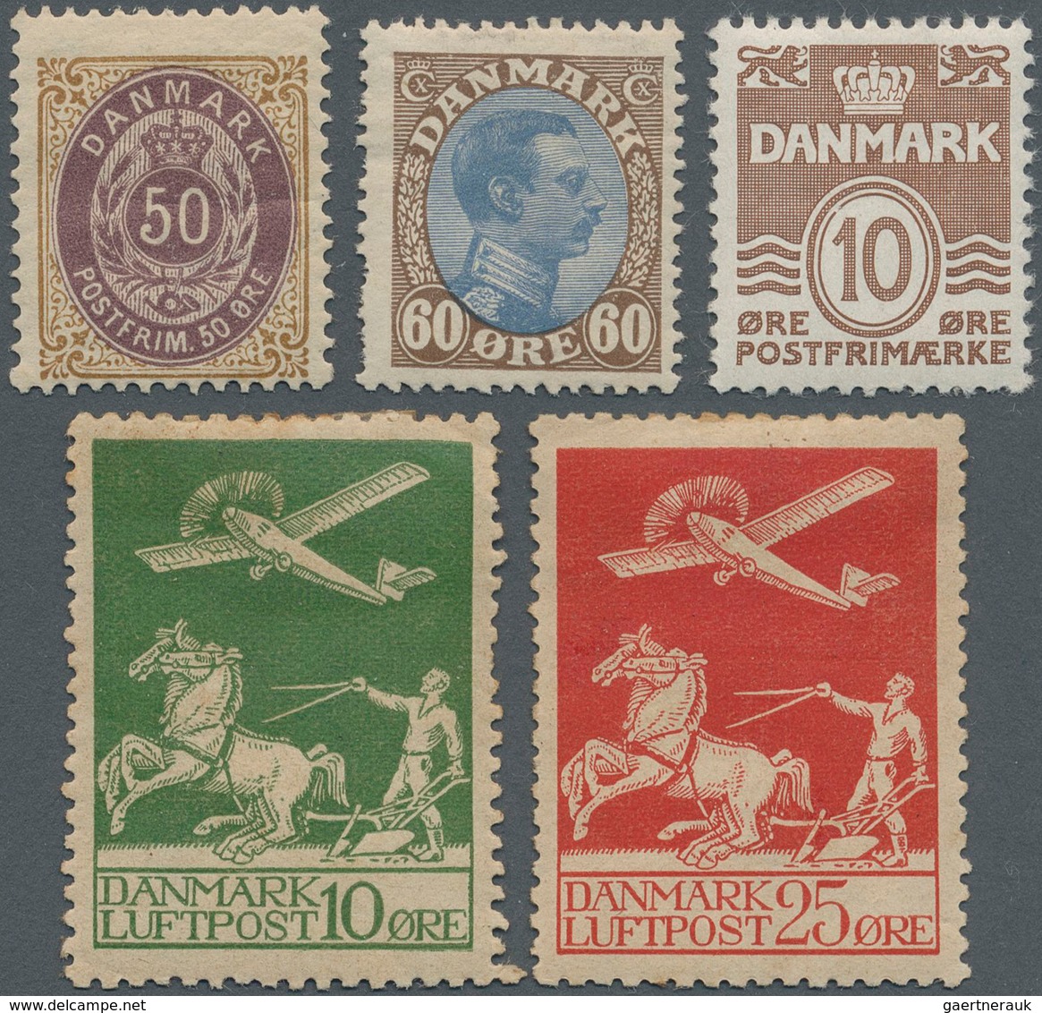 Dänemark: 1895-1937, Group Of 32 Mint Stamps Including Several Good Items Like 1895 50 øre Lilac & B - Covers & Documents